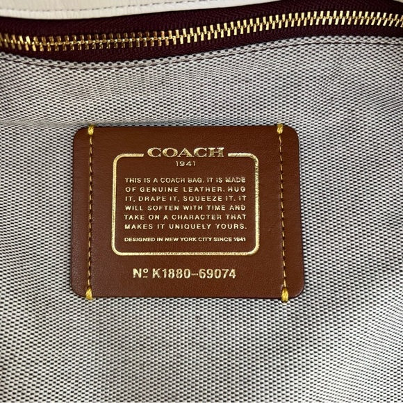 COACH 1941 Harmony Hobo In Colorblock Leather With Snakeskin Detail 69074 Chalk - Picture 16 of 16
